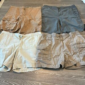 Men's Columbia Shorts Set of 4 - Tan, Gray, Cream, Brown Fishing Coastal Preppy